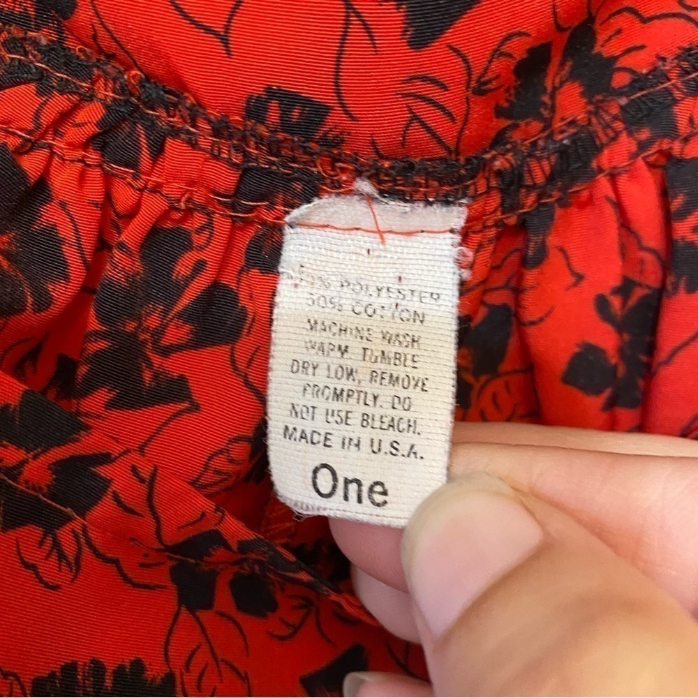 Vintage Hawaiian Print Muu Muu Dress Red and Black Sz XLarge - Picture 4 of 8